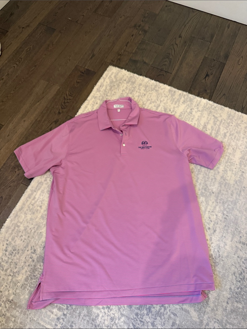 Peter Millar Pink Striped Performance Polo